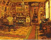 johan krouthen Stiftsbibliotekarie Segersteen i sitt hem USA oil painting artist